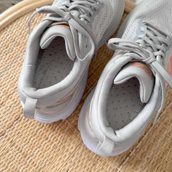 Hoka One One Bondi 8 Harbor Mist Lunar Rock Road Running Sneakers Size 8.5 Wide - Picture 6 of 8